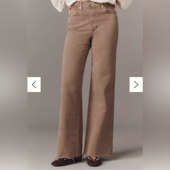 Anthropologie PAIGE Anessa Raw-Hem High-Rise Wide-Leg Jeans 30 Vintage Canewood